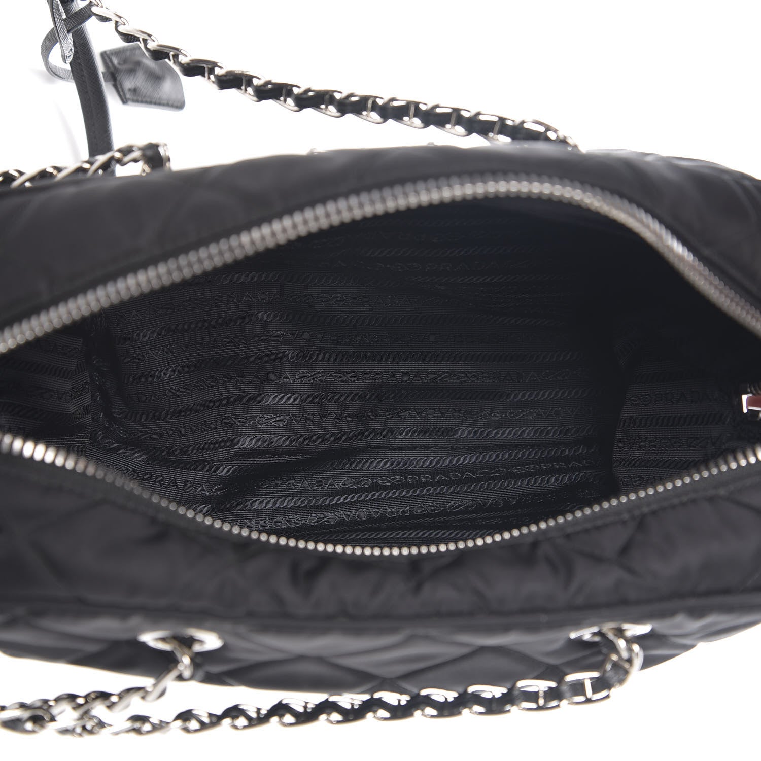 Prada Nylon Tessuto Impuntu Quilted Shoulder Bag Black 4 of 8