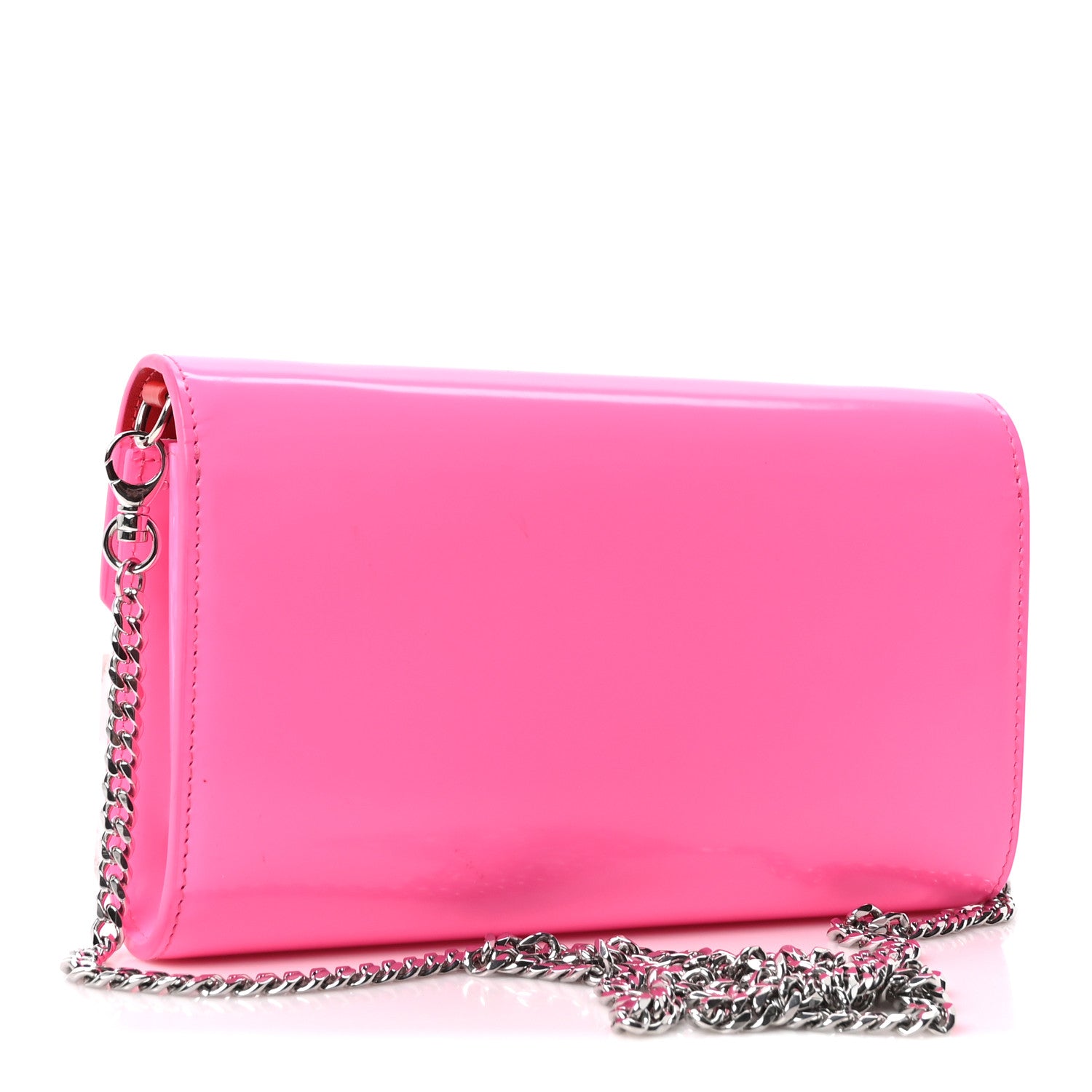Christian Louboutin Patent Calfskin Loubi54 Crossbody Clutch Fluo Pink 3 of 10