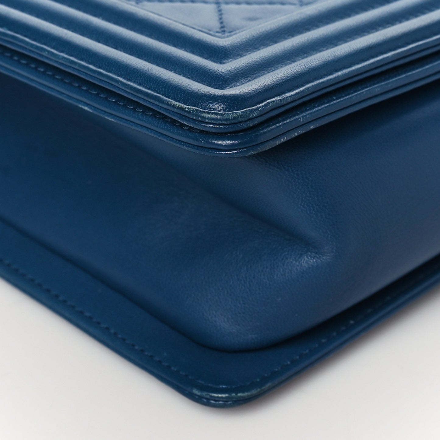 Lambskin Quilted New Medium Boy Flap Dark Blue