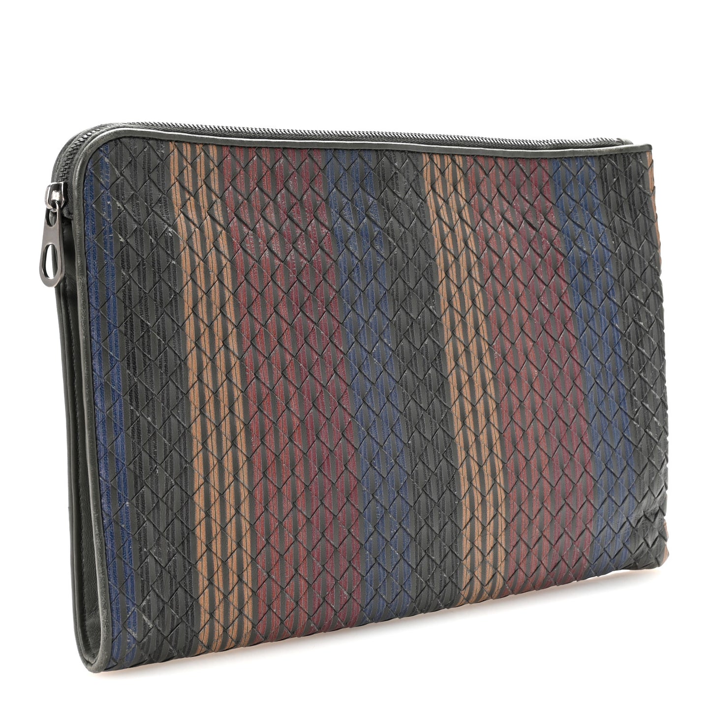 Nappa Intrecciato Stripe Document Case Shadow Multicolor