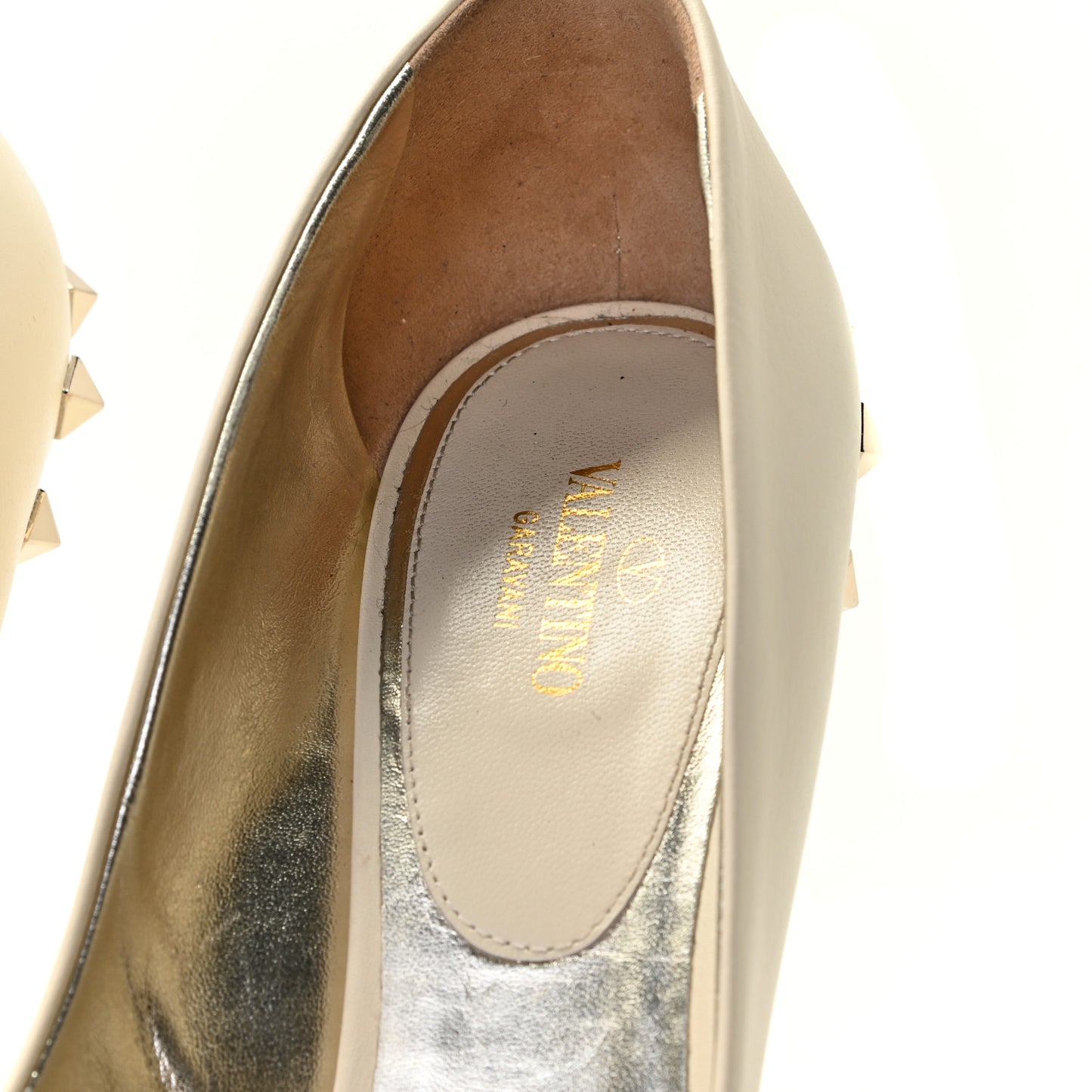 Nappa Rockstud Jaw Stud 100mm Pumps 37.5 Ivory
