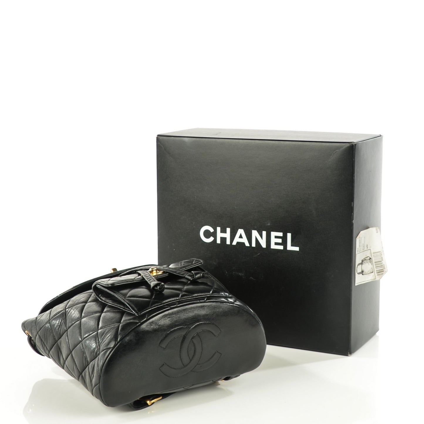 Lambskin Quilted Backpack Black