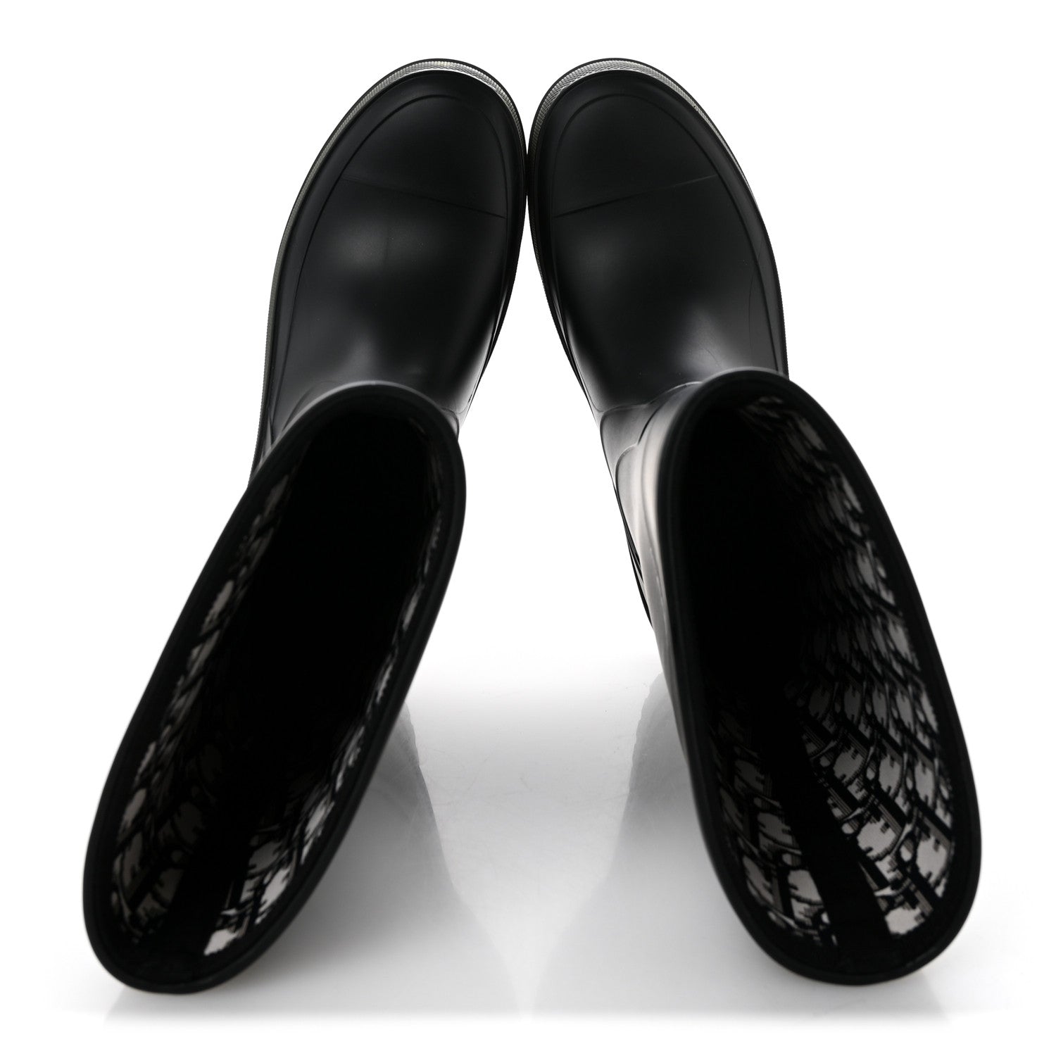 Christian Dior Rubber Diorunion Rain Boots 38 Black Military 2 of 9