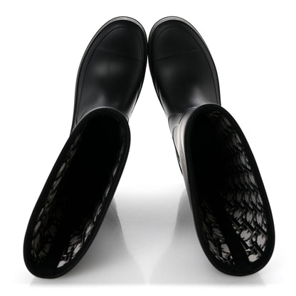 Christian Dior Rubber Diorunion Rain Boots 38 Black Military 2 of 9