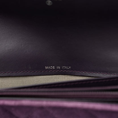 Chanel Velvet Quilted Large Boy Gusset Flap Wallet Purple 7 of 9