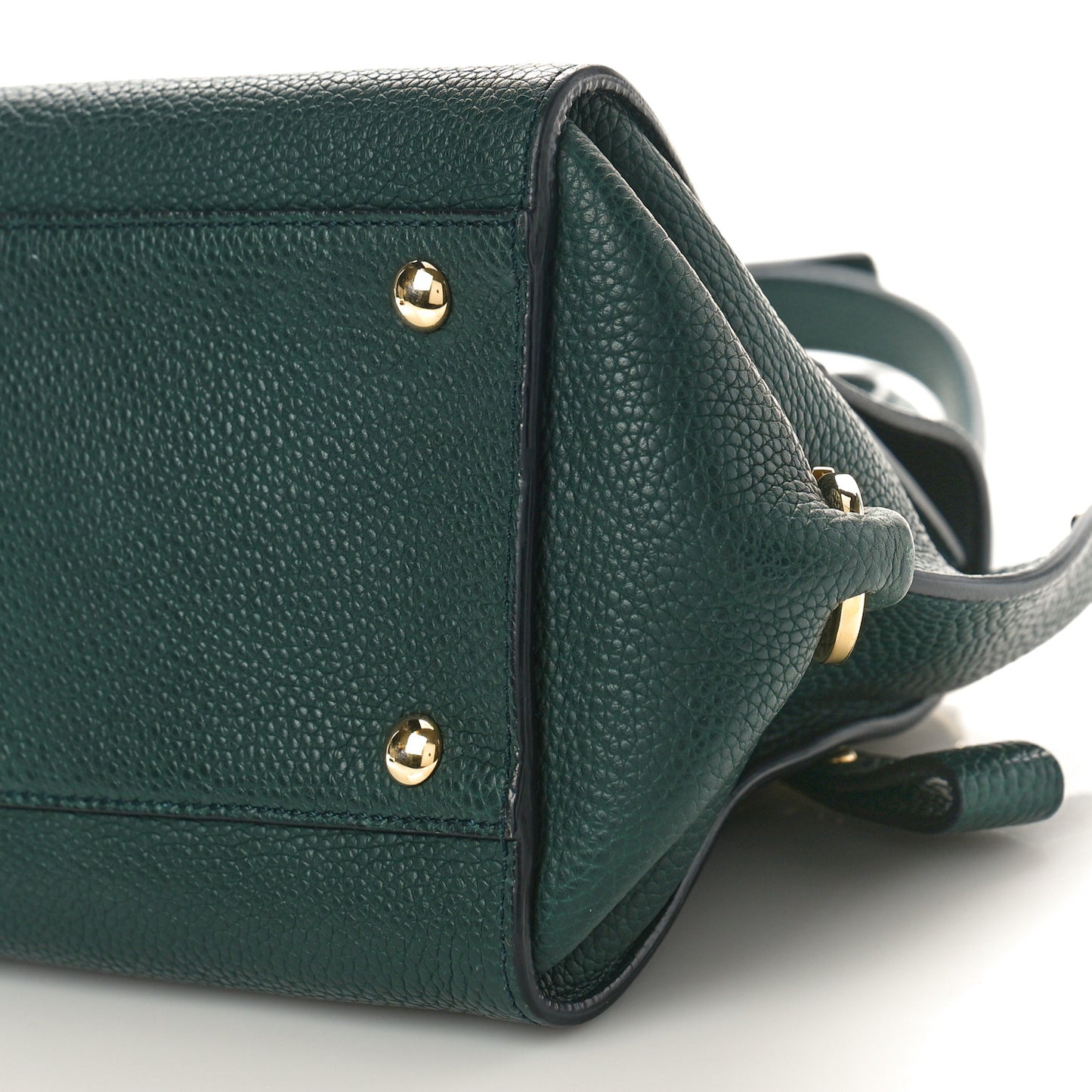 Grained Calfskin Sofia Satchel Dark Green