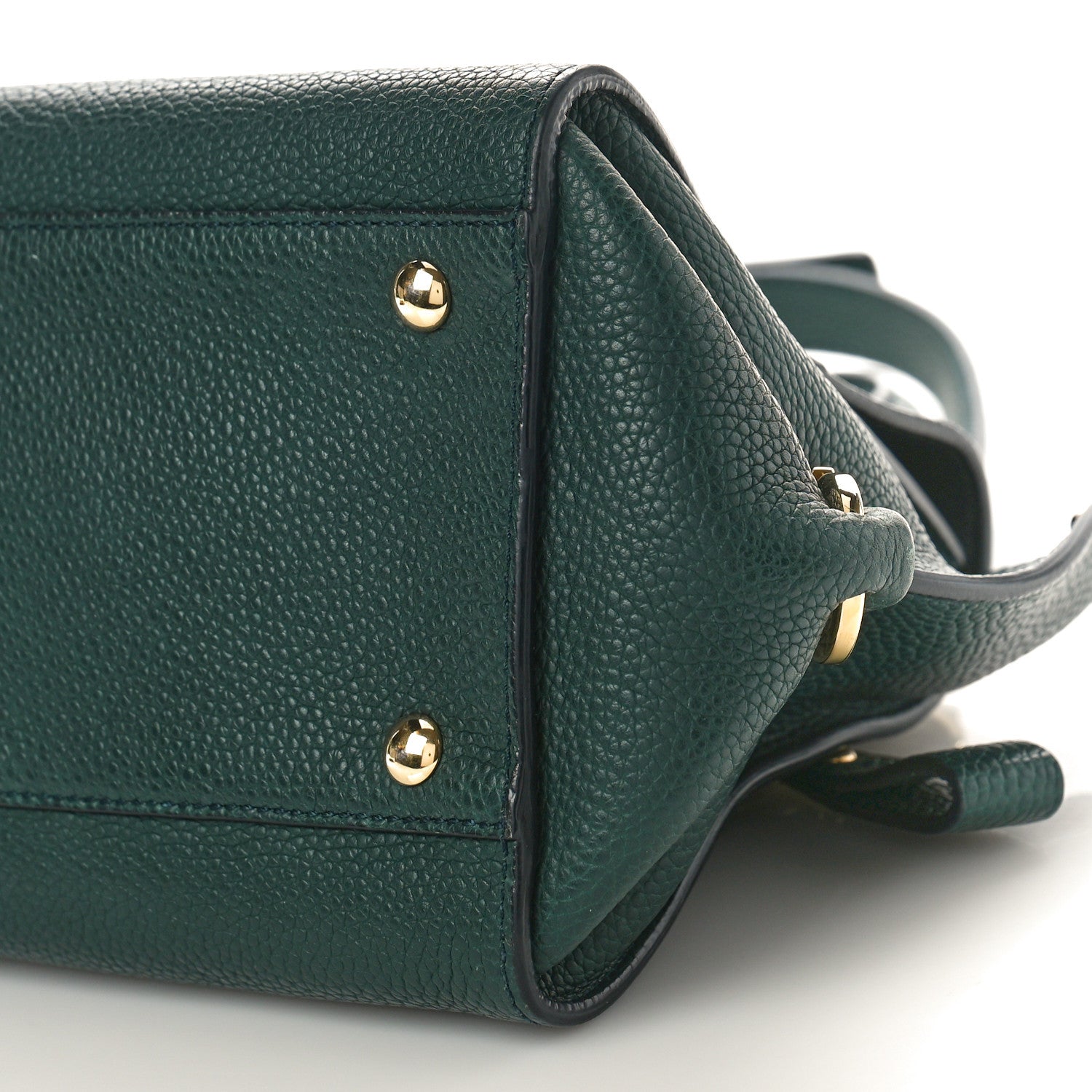 Salvatore Ferragamo Grained Calfskin Sofia Satchel Dark Green 8 of 10