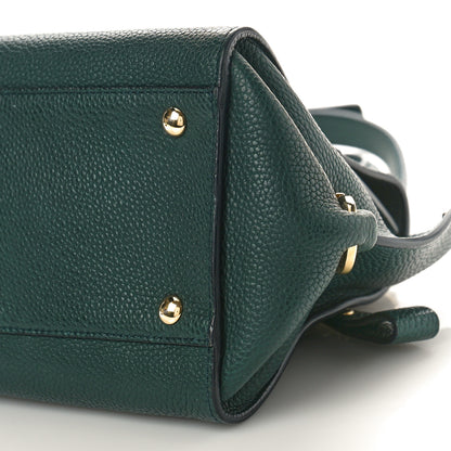 Salvatore Ferragamo Grained Calfskin Sofia Satchel Dark Green 8 of 10