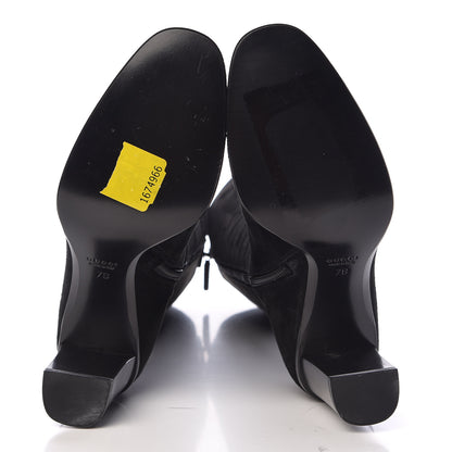 Gucci Suede Interlocking G Knee High Boots 7 Black 7 of 12