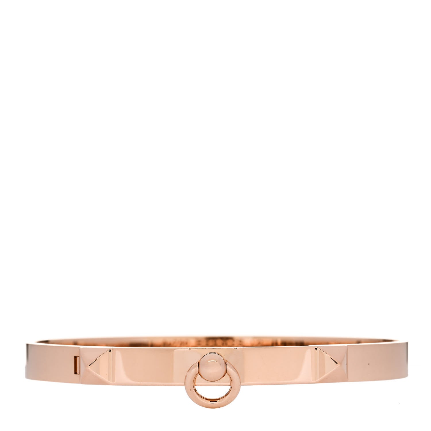 Hermes 18K Rose Gold PM Collier De Chien Bracelet LG 1 of 3