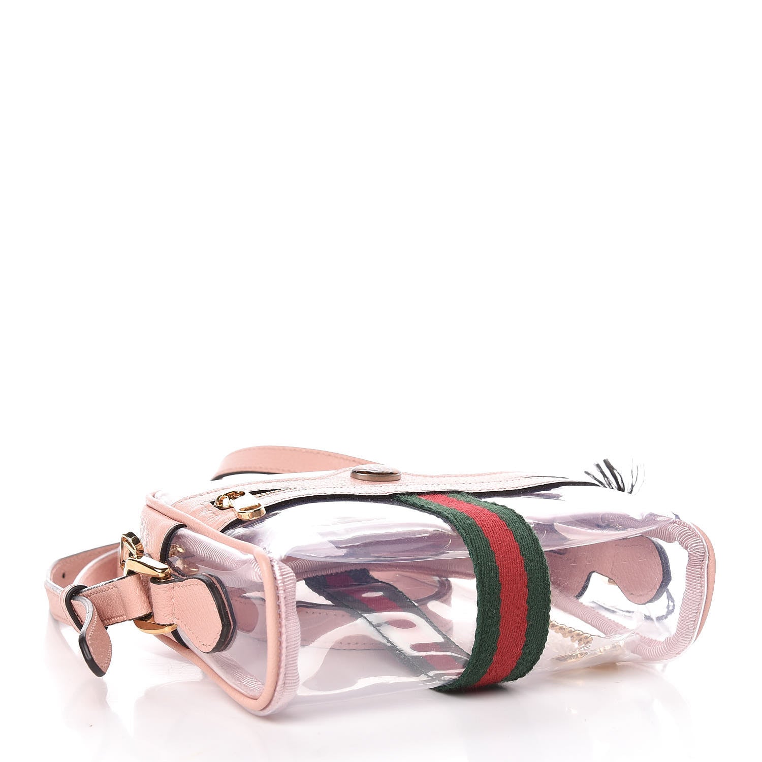 Gucci Vinyl Web Mini Ophidia Transparent Shoulder Bag Perfect Pink 4 of 8