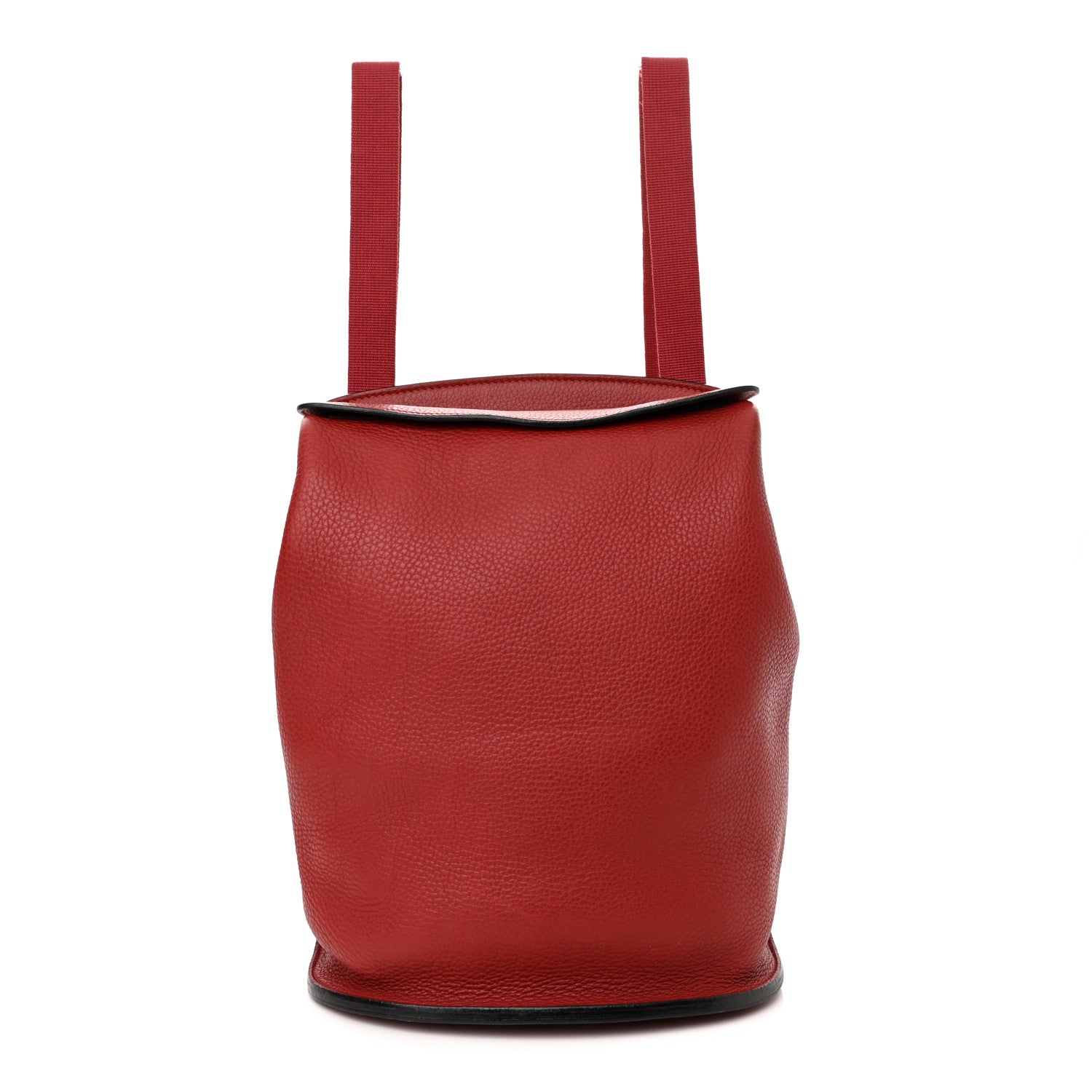 Hermes Taurillon Clemence Sherpa Backpack Rouge H 1 of 9