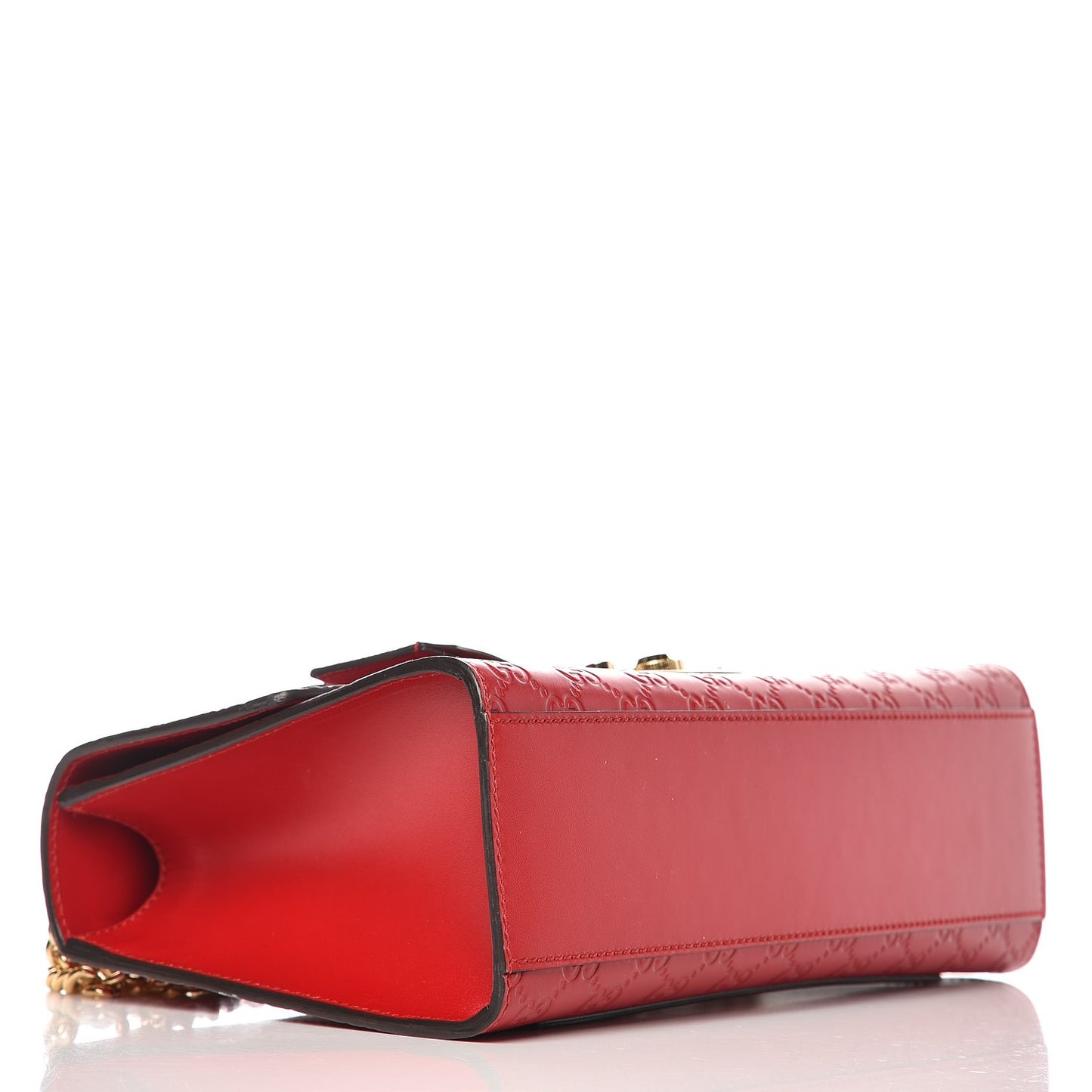 Guccissima Medium Padlock Shoulder Bag Hibiscus Red