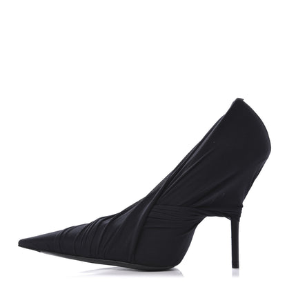 Balenciaga Jersey Crepe Drape Knife Pointed Pumps 38.5 Black 1 of 10