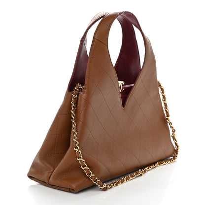 Chanel Calfskin Chic Lady Small Shopping Tote Brown 3 of 11