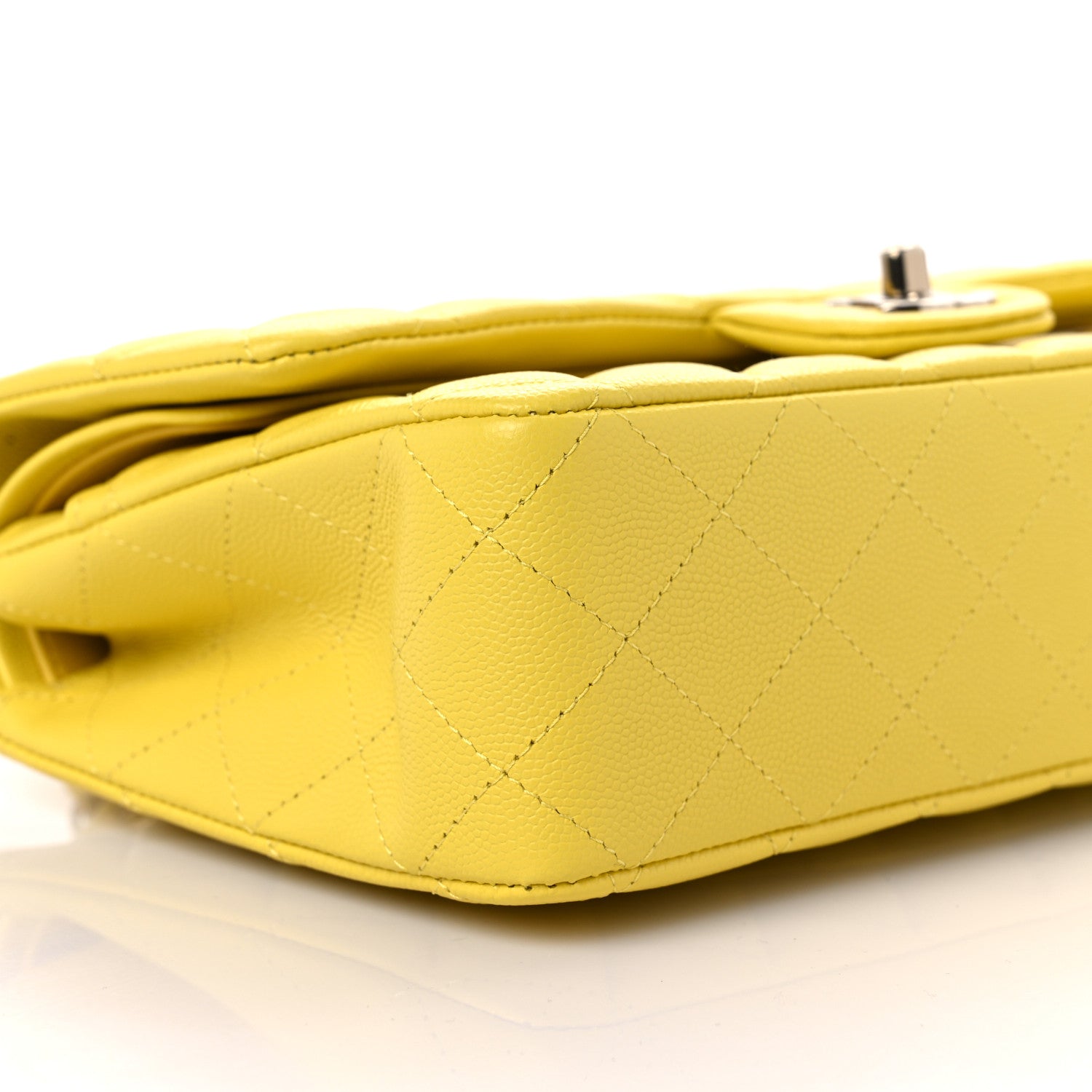 Chanel Caviar Quilted Medium Double Flap Yellow 8 of 10
