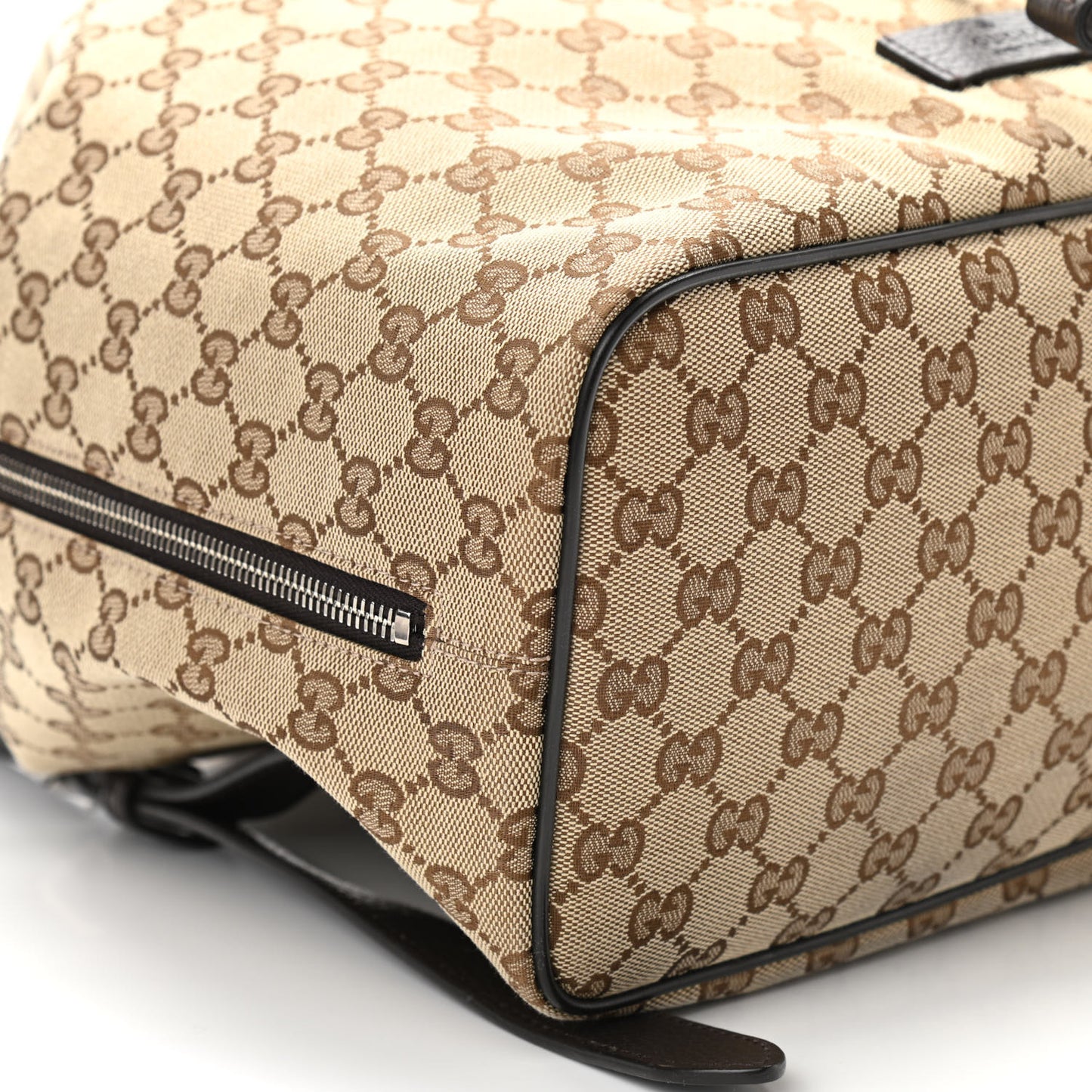 Monogram Dollar Calfskin O Drawstring Backpack Beige Ebony Testa di Moro Dark Chocolate