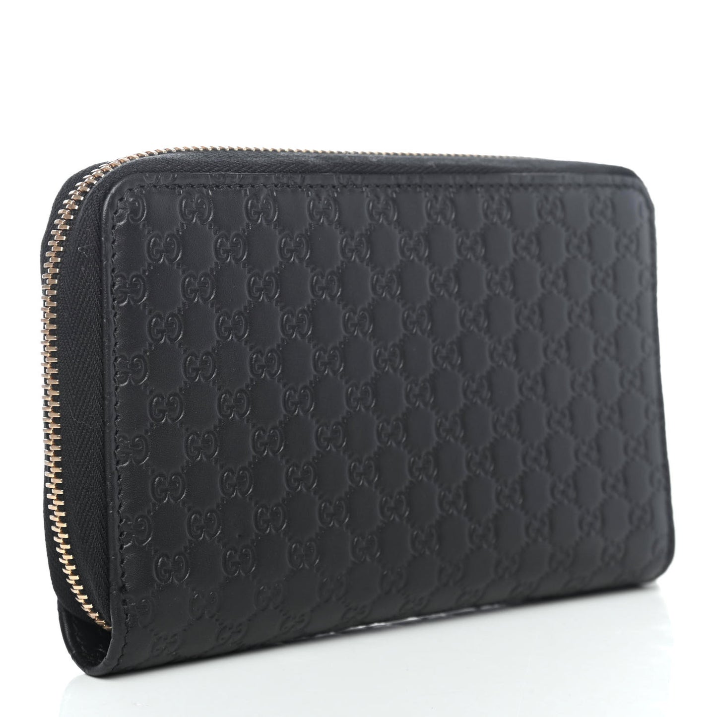 Soft Microguccissima Zip Around Organizer Wallet Black