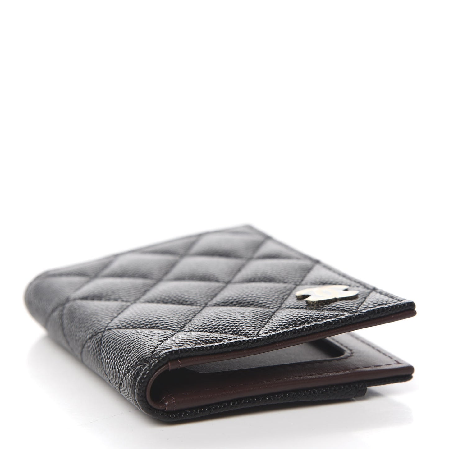 Caviar Quilted Card Holder Wallet Black