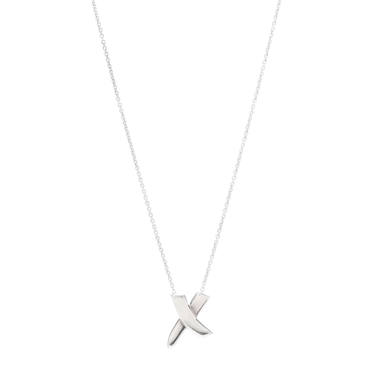 Tiffany Sterling Silver Paloma Picasso Graffiti X Pendant Necklace 1 of 5