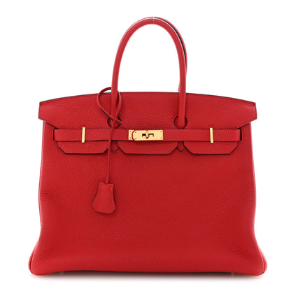 Hermes Taurillon Clemence BIRKIN 35 Rouge Casaque 1 of 13