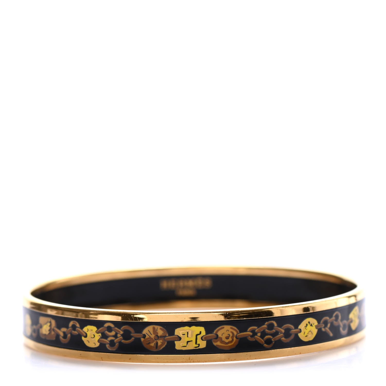 Hermes Enamel Printed H Chain Narrow Bracelet 65 1 of 5