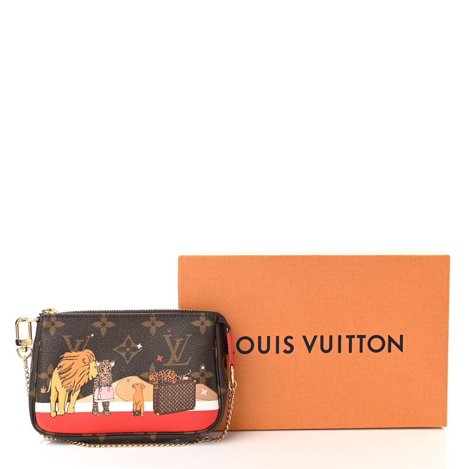 Louis Vuitton Monogram 2018 Christmas Animation Mini Cats Pochette Accessories 8 of 8