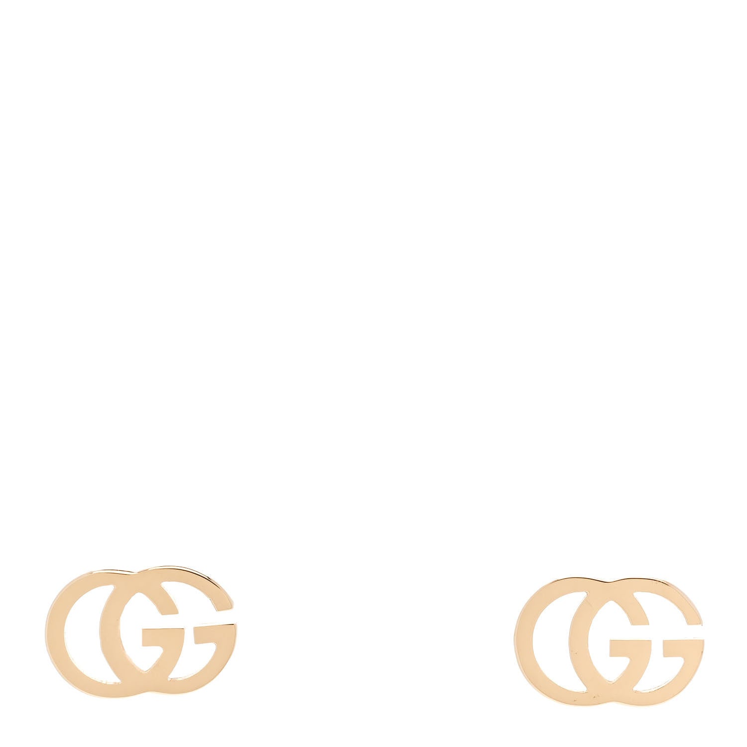 Gucci 18K Yellow Gold GG Tissue Stud Earrings 1 of 5