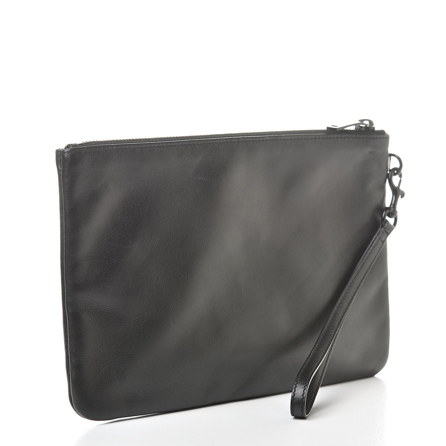 Calfskin Monogram Zip Pouch Black