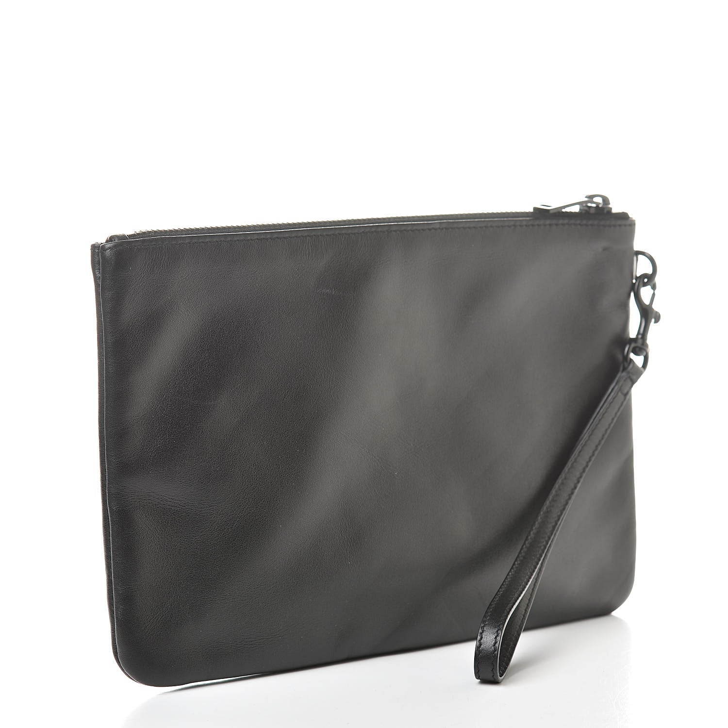 Saint Laurent Calfskin Monogram Zip Pouch Black 3 of 9