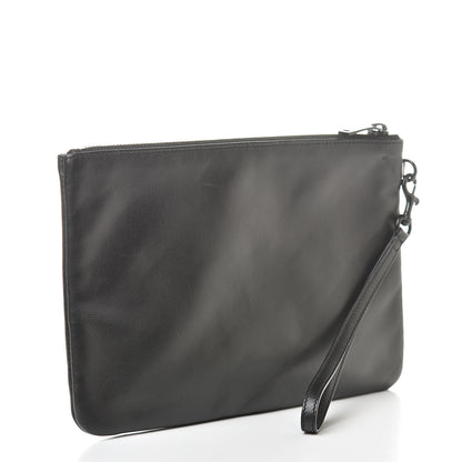 Saint Laurent Calfskin Monogram Zip Pouch Black 3 of 9