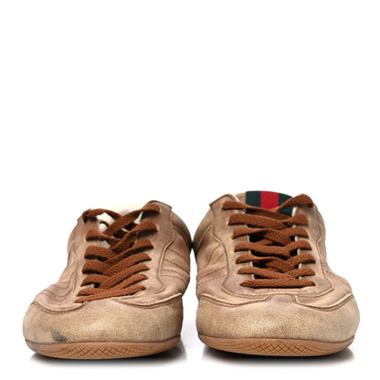 Gucci GG Monogram Suede Web Mens Shift Sneakers 9.5 Beige Brown 3 of 11