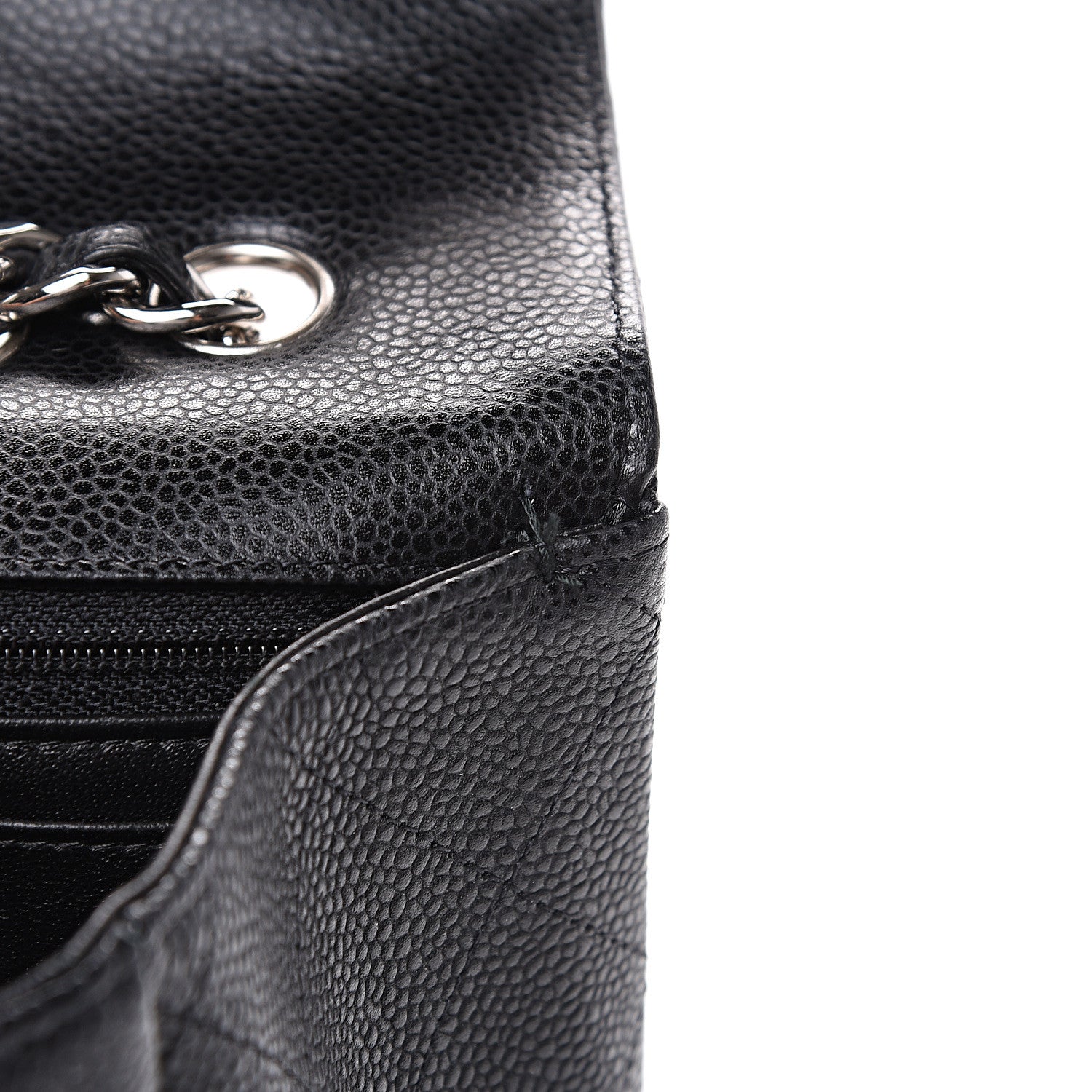 Chanel Caviar Quilted Jumbo Single Flap Black 10 of 12