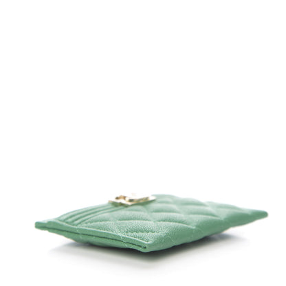 Chanel Caviar Quilted Boy Card Holder Green 3 of 9