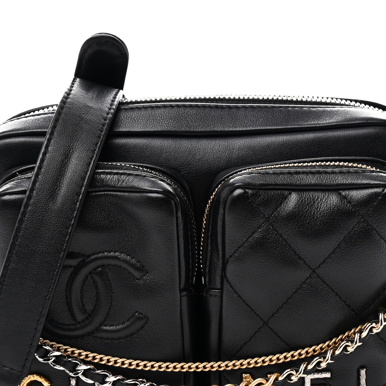 Chanel Calfskin Quilted Small Camera Case Black 8 of 11