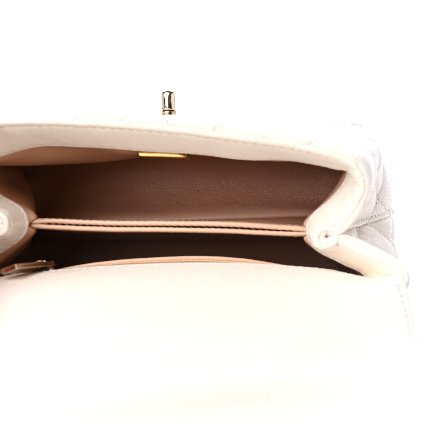 Caviar Quilted Extra Mini Coco Handle Flap White