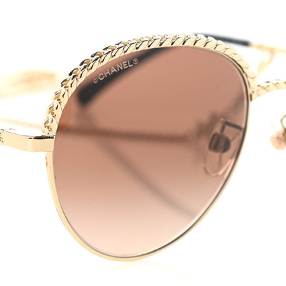 Chanel Chain Pantos Sunglasses 4242 Gold Brown 7 of 8