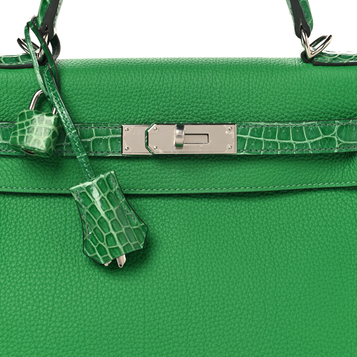 Hermes Togo Shiny Niloticus Crocodile Kelly Retourne Touch 28 Bambou 8 of 12