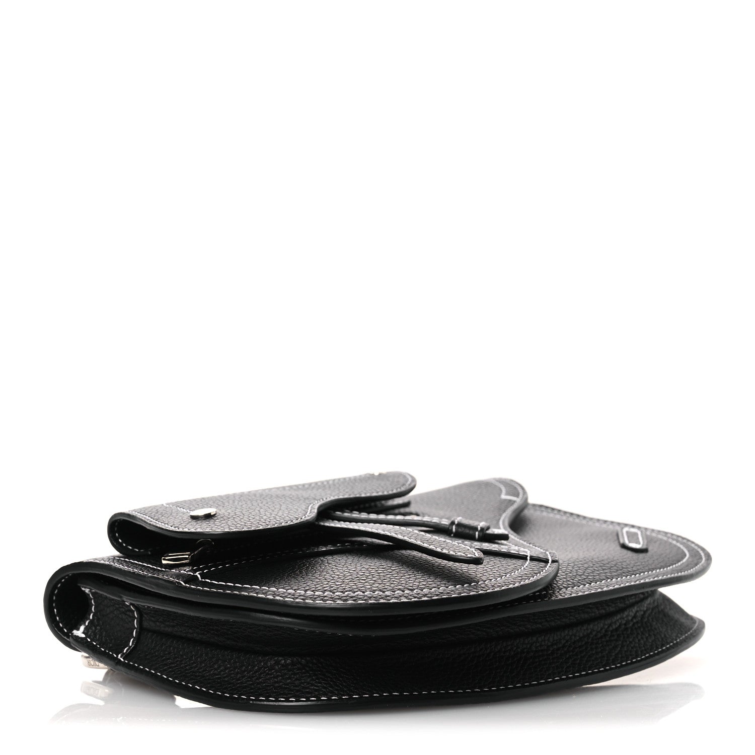 Christian Dior X KAWS Grained Calfskin Saddle Pouch Black 4 of 11