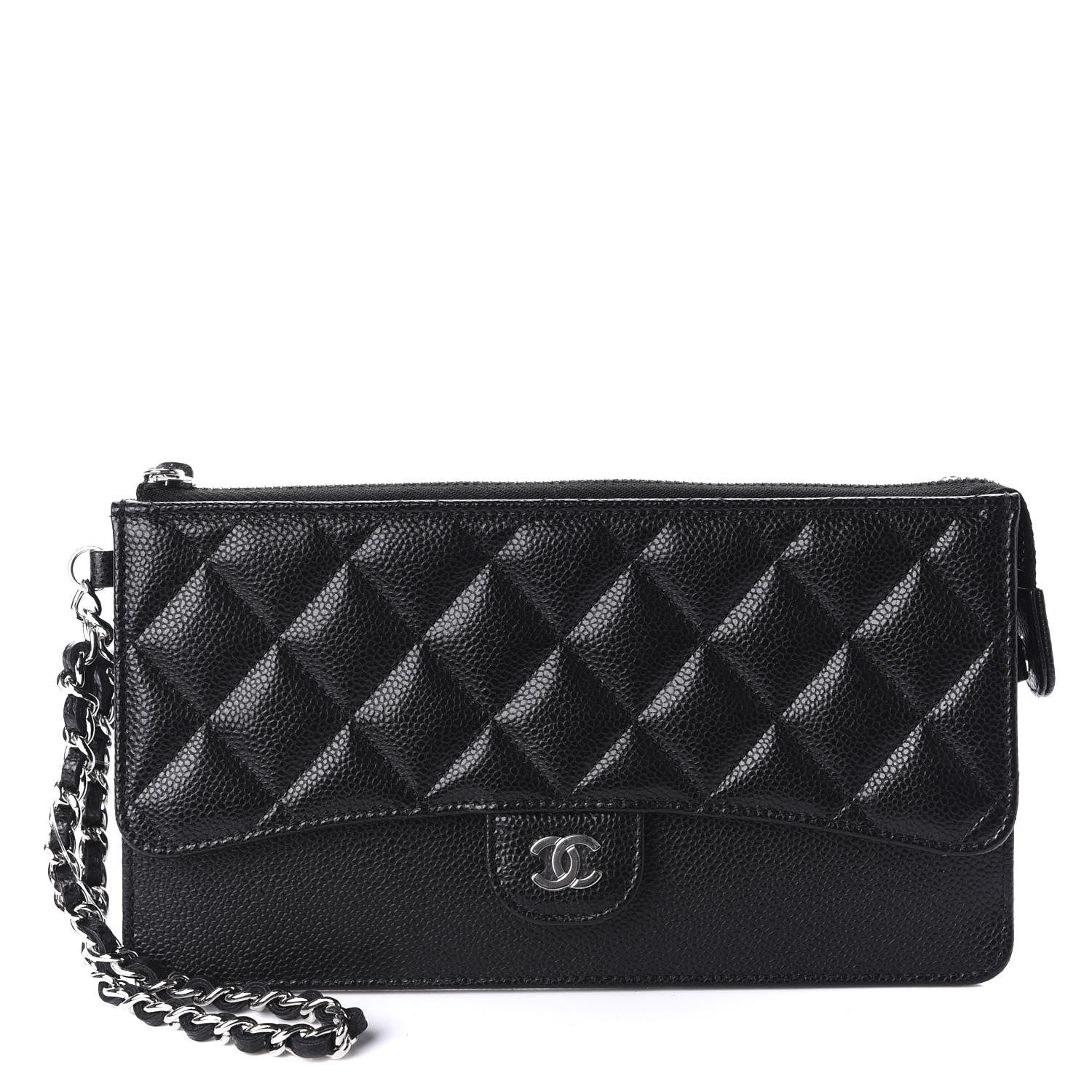 Chanel Caviar Quilted Classic Pouch With Handle Black 1 of 10