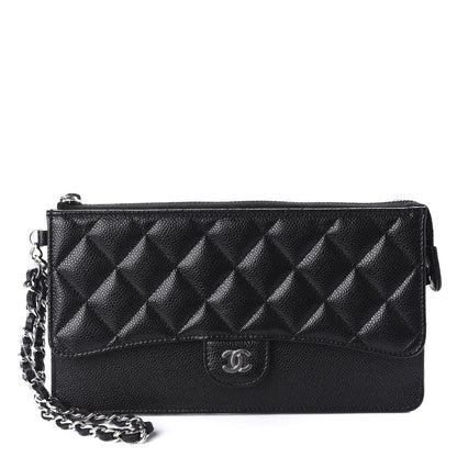 Chanel Caviar Quilted Classic Pouch With Handle Black 1 of 10