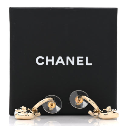 Chanel Metal CC Heart Turnlock Drop Earrings Gold 5 of 5