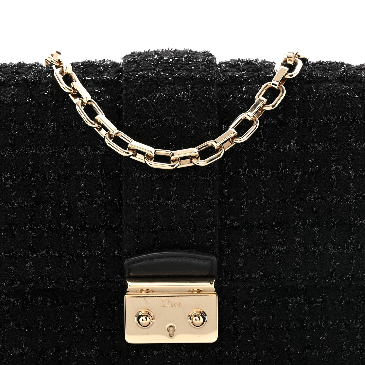 Tweed Medium Miss Dior Flap Black