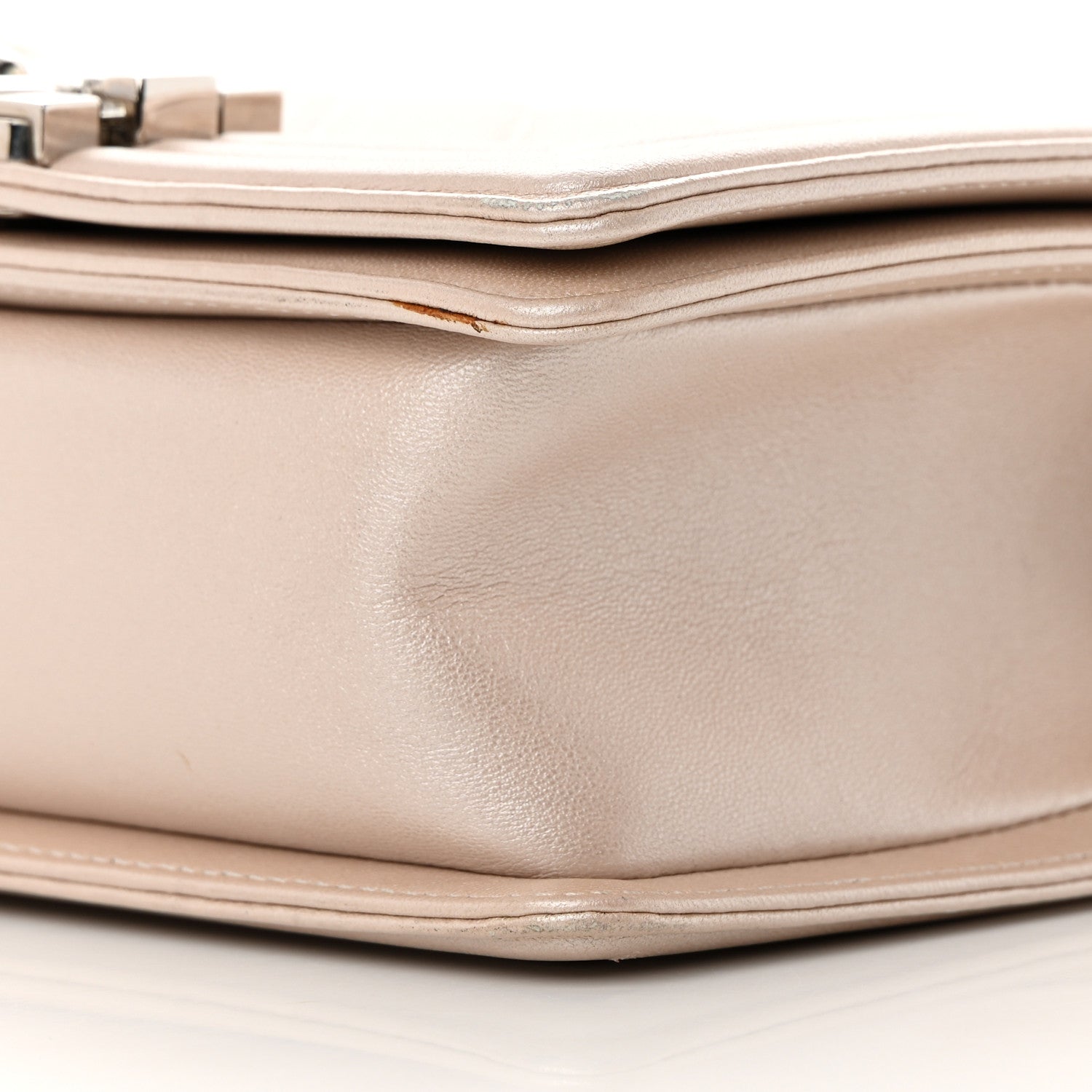 Chanel Metallic Calfskin Quilted Small Boy Flap Light Pink 10 of 15