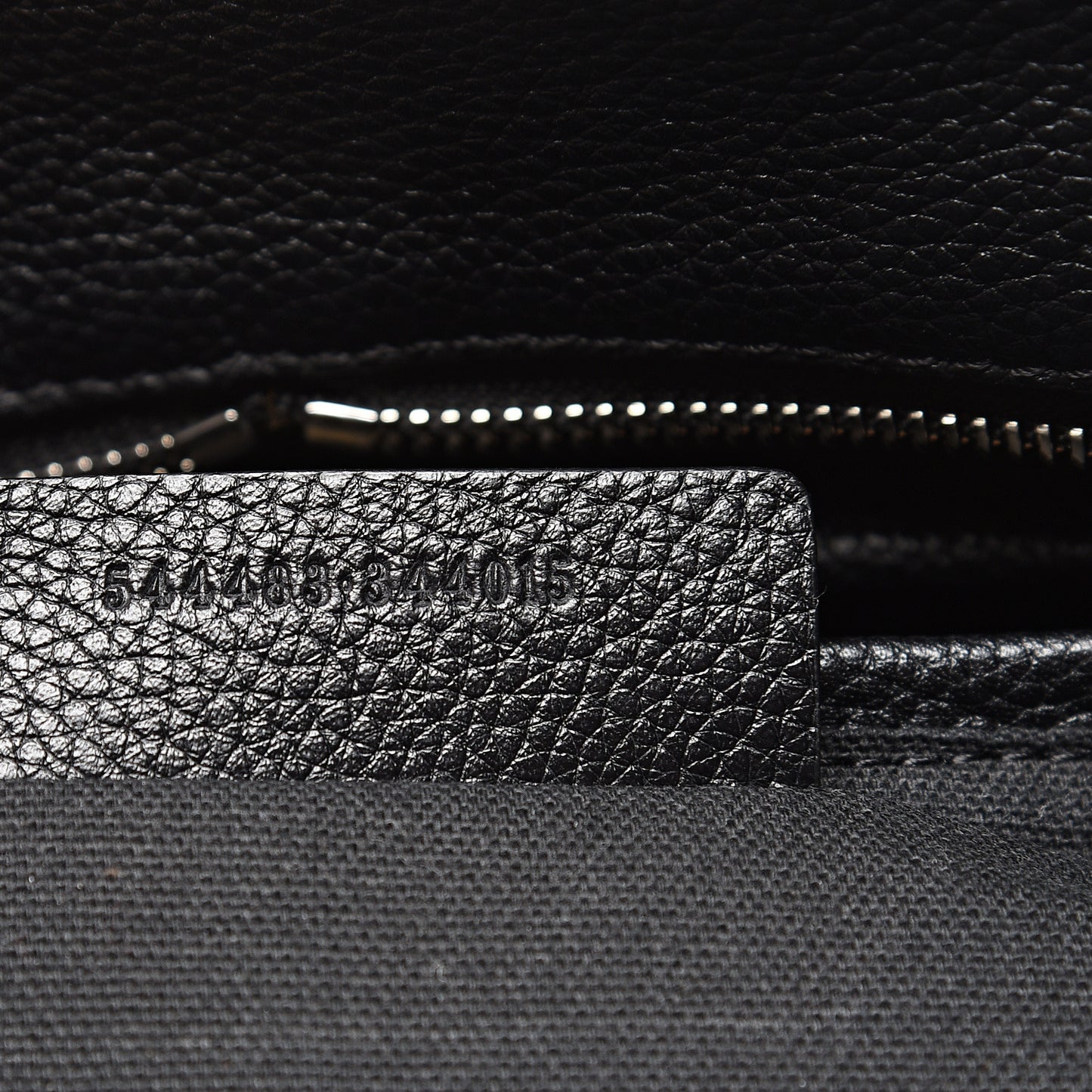 Pebbled Calfskin Small Skull Padlock Zip Around Tote Black