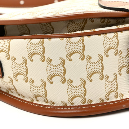 Celine Triomphe Canvas Medium Folco Bag White 8 of 11