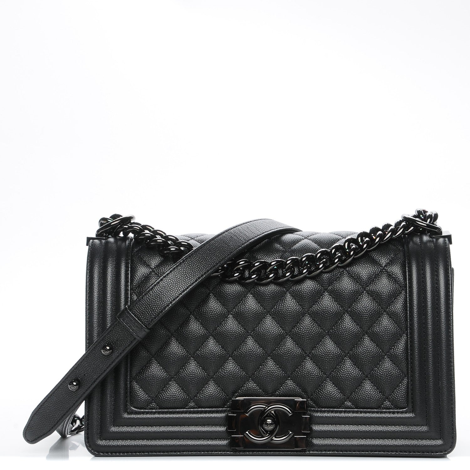 Chanel Caviar Quilted Medium Boy Flap So Black 1 of 8