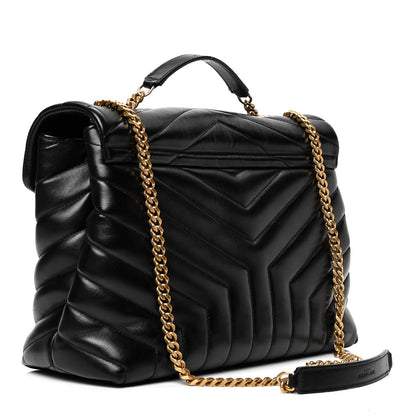Saint Laurent Calfskin Y Quilted Monogram Medium Loulou Chain Satchel Black 2 of 7