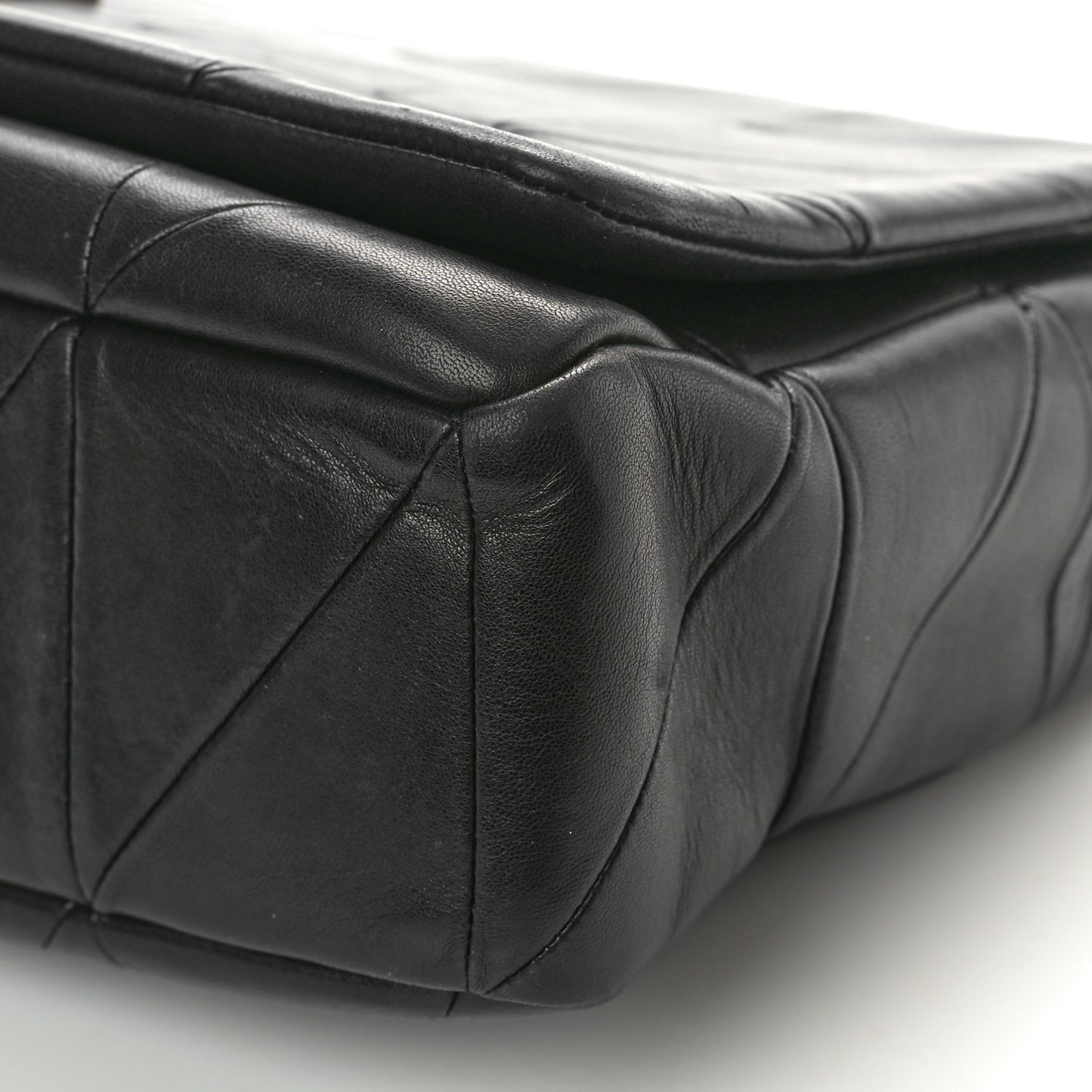 Lambskin Patchwork Monogram Large Jamie Black