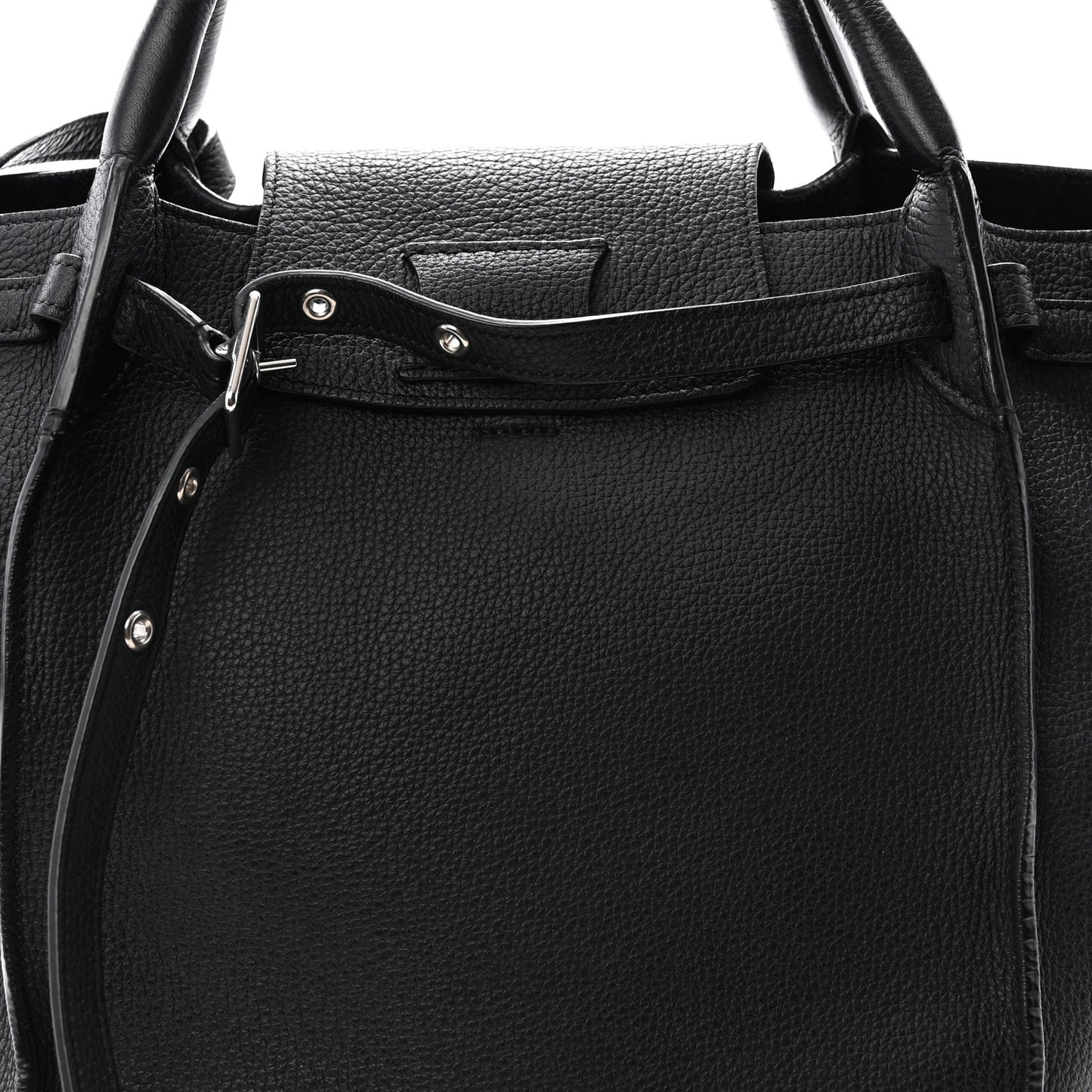 Supple Grained Calfskin Small Big Bag Black